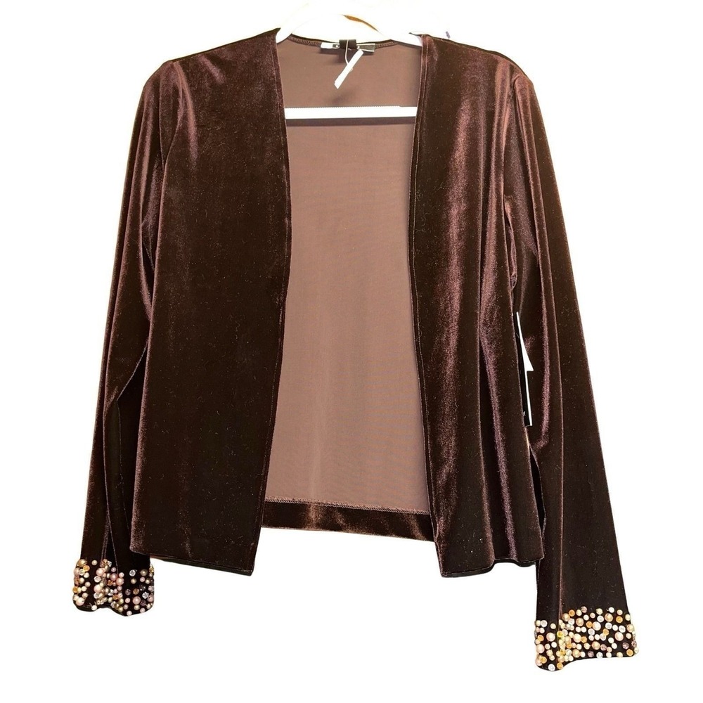 Vintage Brown Velvet Dark Academia Evening Goth Glam 90s Y2K Whimsigoth Blazer M